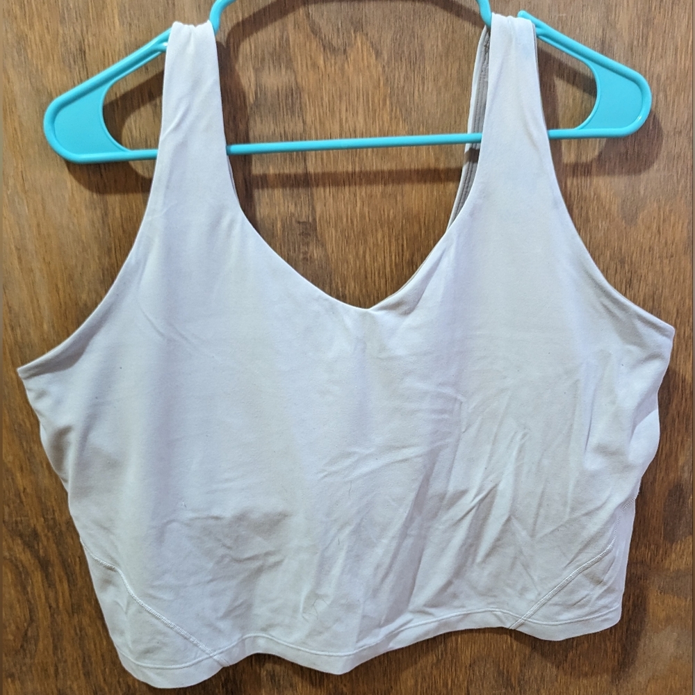 White Lululemon Align Cropped Tank, Size 20